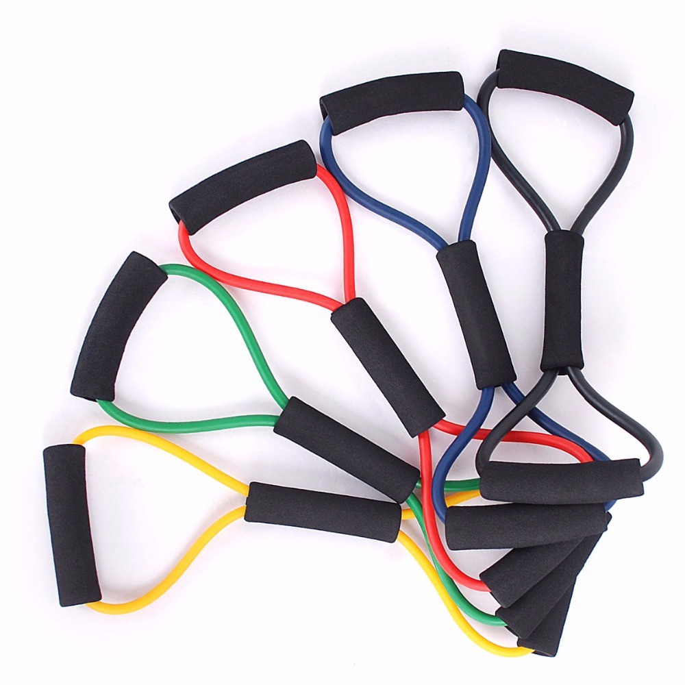 41cm 8 Type Pilates Yoga Resistance Bands Training Workout Exercise Elastic Tube Muscle Body Building Fitness Equipment Tool (11)